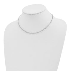 Sterling Silver Polished Hearts Link w/4 in ext Choker QG5572-12