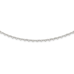 Sterling Silver Polished Hearts Link w/4 in ext Choker QG5572-12