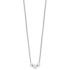 Sterling Silver Polished Bead Fancy Link Necklace QG5576-16