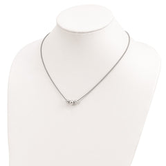 Sterling Silver Polished Bead Fancy Link Necklace QG5576-16