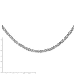 Sterling Shimmer Sterling Silver Rhodium-plated 17 inch 80 Stone CZ Riviera Necklace QG5622-17