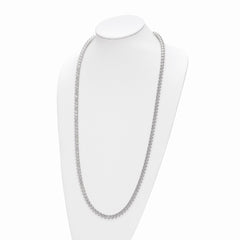 Sterling Shimmer Sterling Silver Rhodium-plated 36 inch 155 Stone CZ Riviera Necklace QG5623-36