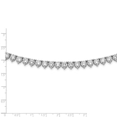Sterling Shimmer Sterling Silver Rhodium-plated 36 inch 155 Stone CZ Riviera Necklace QG5623-36