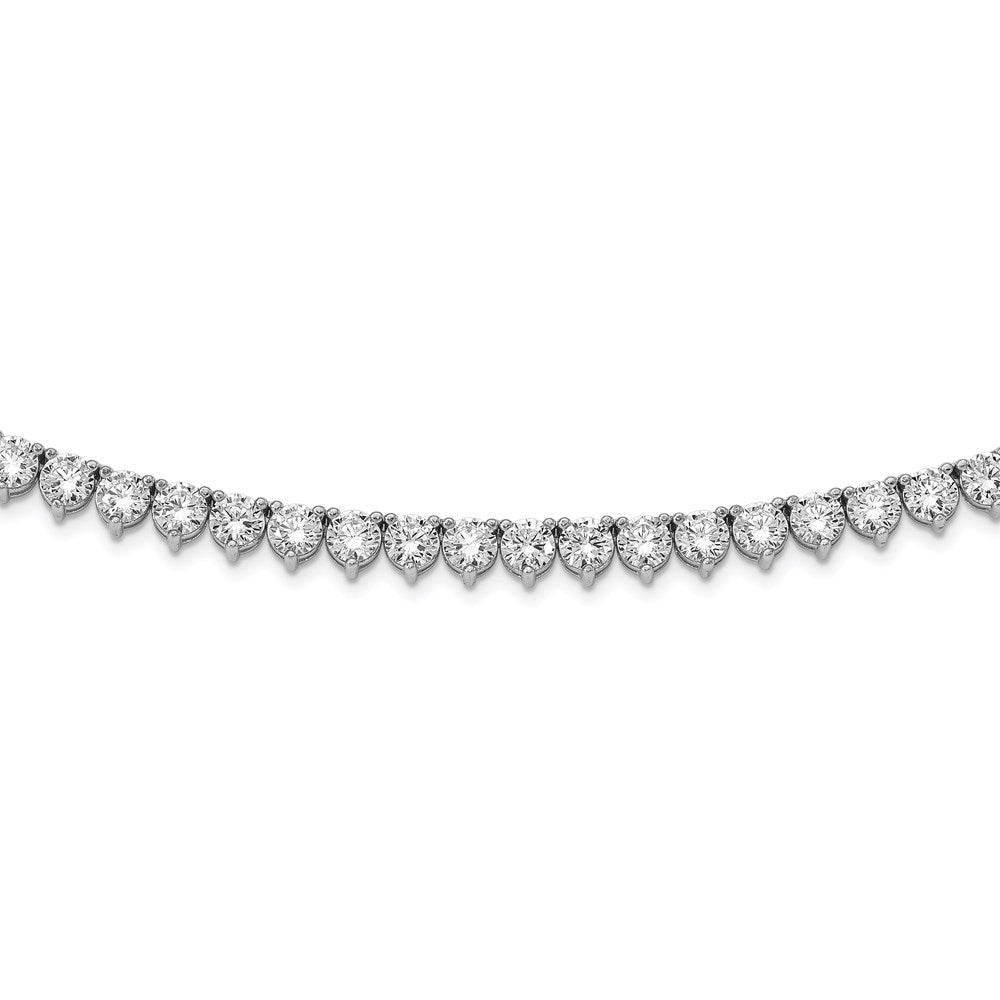 Sterling Shimmer Sterling Silver Rhodium-plated 36 inch 155 Stone CZ Riviera Necklace QG5623-36