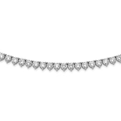Sterling Shimmer Sterling Silver Rhodium-plated 36 inch 155 Stone CZ Riviera Necklace QG5623-36