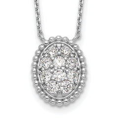 Sterling Shimmer Sterling Silver Rhodium-plated 18 inch 10 Stone Oval CZ Necklace QG5624-18