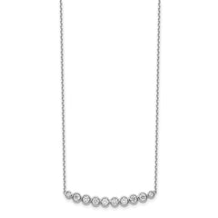 Sterling Shimmer Sterling Silver Rhodium-plated 16 inch 10 Stone CZ Bar Necklace with 2 inch extender QG5630-16