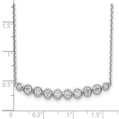 Sterling Shimmer Sterling Silver Rhodium-plated 16 inch 10 Stone CZ Bar Necklace with 2 inch extender QG5630-16