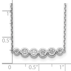 Sterling Shimmer Sterling Silver Rhodium-plated 16 inch 6 Stone CZ Bar Necklace with 2 inch extender QG5631-16