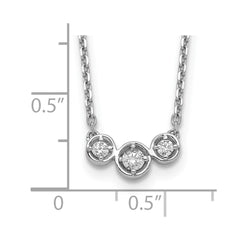 Sterling Shimmer Sterling Silver Rhodium-plated 16 inch 3 Stone CZ Necklace with 2 inch extender QG5632-16