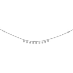 Sterling Shimmer Sterling Silver Rhodium-plated 18 inch 11 Stone 11 Station CZ Necklace QG5636-18