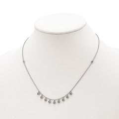 Sterling Shimmer Sterling Silver Rhodium-plated 18 inch 11 Stone 11 Station CZ Necklace QG5636-18