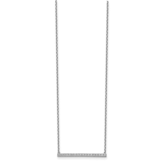 Sterling Shimmer Sterling Silver Rhodium-plated 16.25 inch 19 Stone CZ Bar Adjustable to 18 Choker Necklace QG5649-16.25