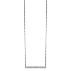 Sterling Shimmer Sterling Silver Rhodium-plated 16.25 inch 19 Stone CZ Bar Adjustable to 18 Choker Necklace QG5649-16.25