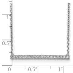 Sterling Shimmer Sterling Silver Rhodium-plated 16.25 inch 19 Stone CZ Bar Adjustable to 18 Choker Necklace QG5649-16.25