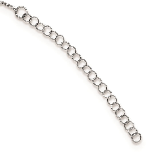 Sterling Silver Rhodium-Plated CZ Star with 2in Ext. Choker QG5675-12.5