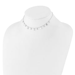 Sterling Silver Rhodium-Plated CZ Star with 2in Ext. Choker QG5675-12.5