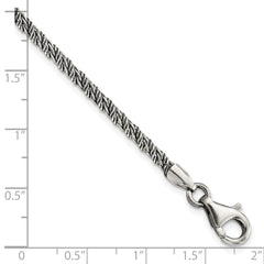 Sterling Silver Antiqued Polished Rope Bracelet QG5720-8