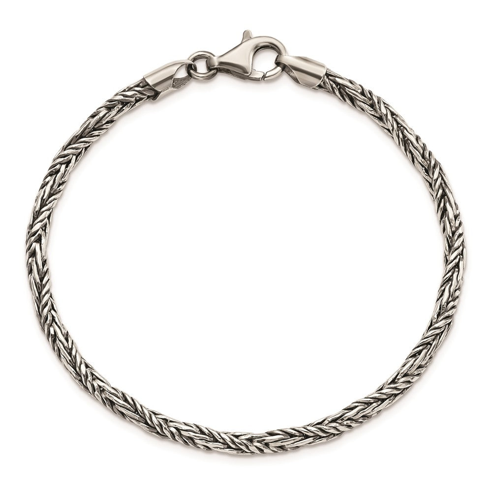 Sterling Silver Antiqued Polished Rope Bracelet QG5722-8