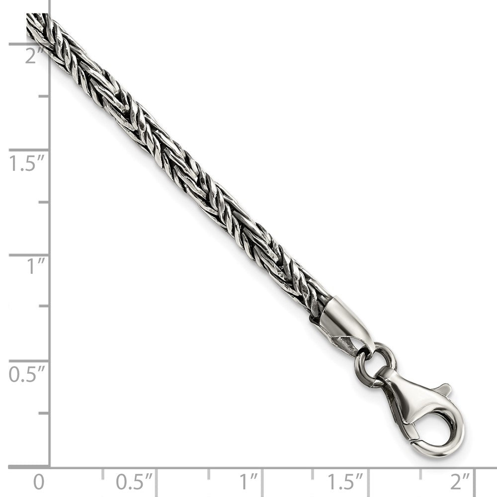 Sterling Silver Antiqued Polished Rope Bracelet QG5722-8