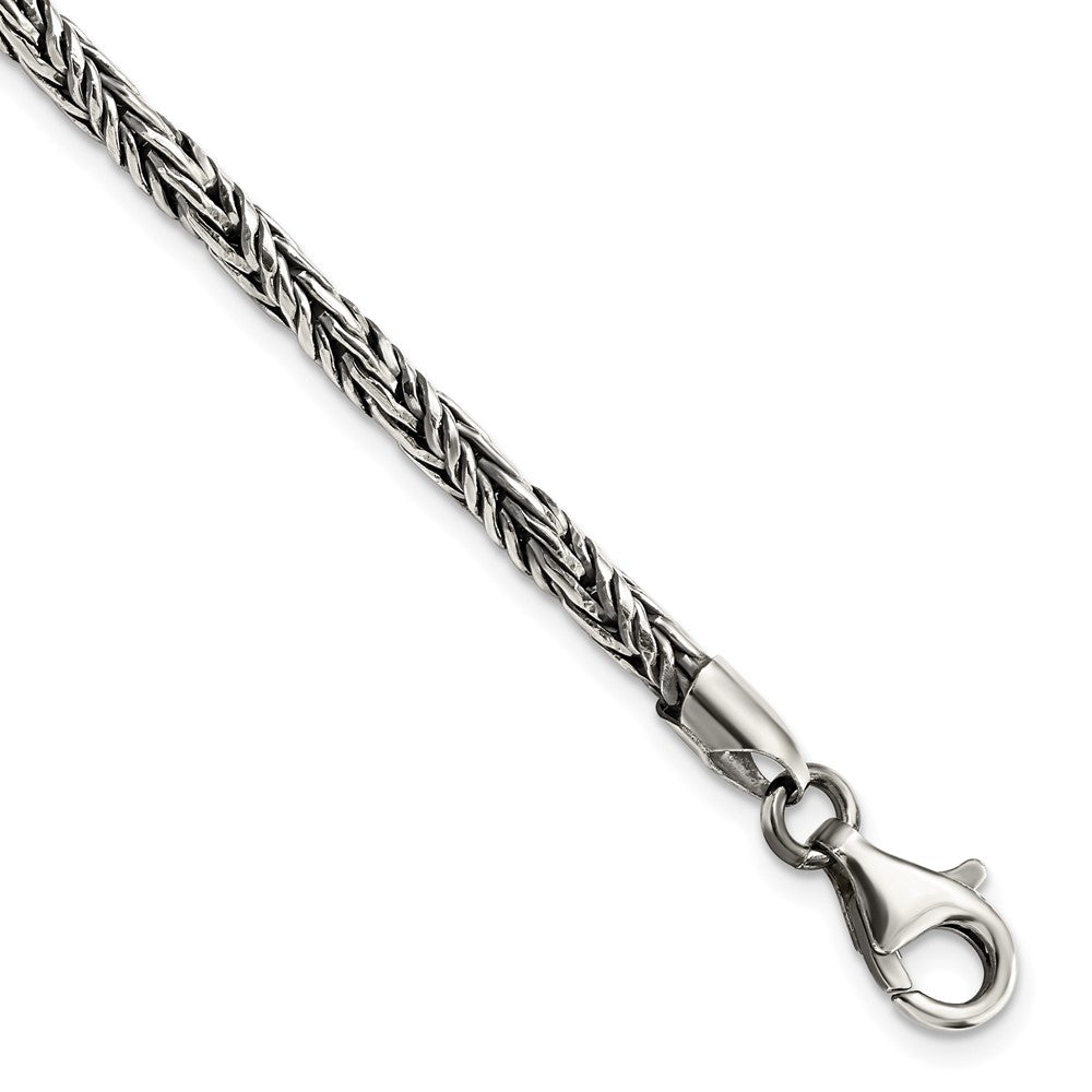 Sterling Silver Antiqued Polished Rope Bracelet QG5722-8