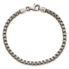 Sterling Silver Antiqued Brushed Box Bracelet QG5725-8