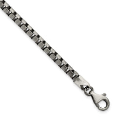 Sterling Silver Antiqued Brushed Box Bracelet QG5725-8