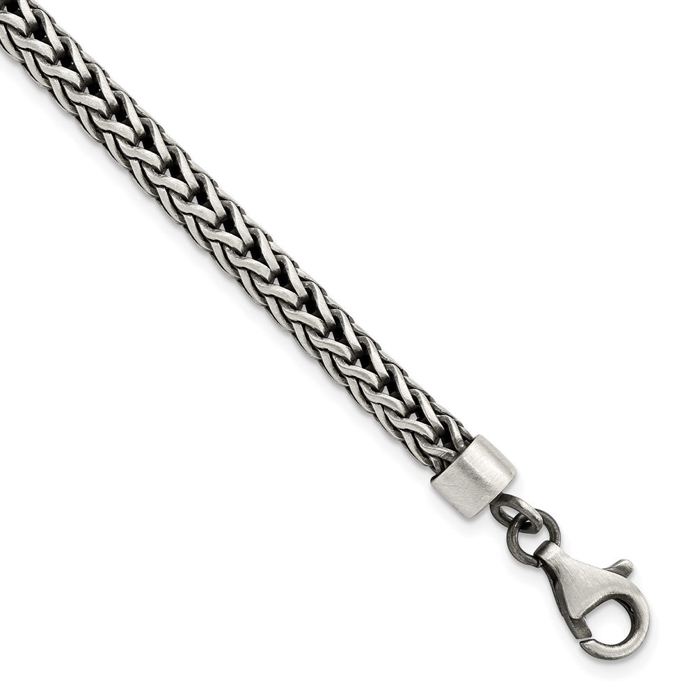 Sterling Silver Satin & Antiqued Franco Chain Bracelet QG5730-8.25