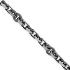 Sterling Silver Mens Antiqued Brushed Cable/Twisted Rolo Bracelet QG5736-8.5