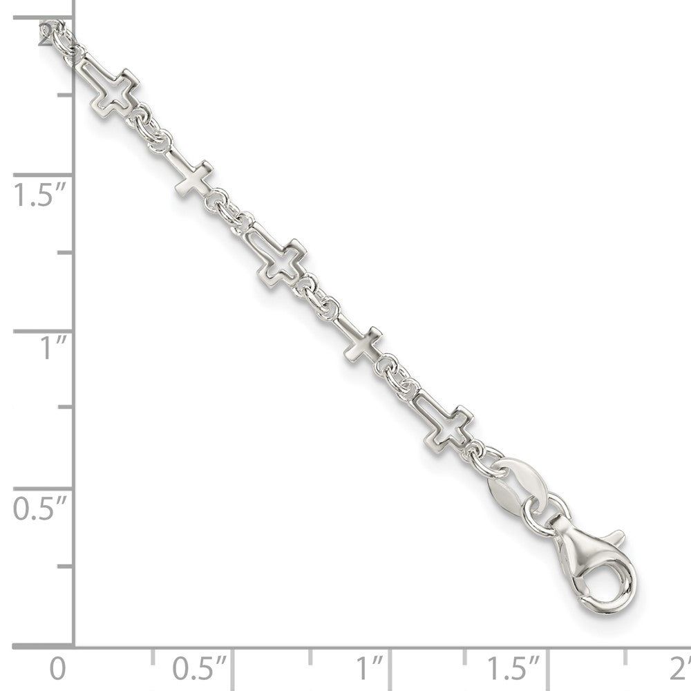 Sterling Silver Cross Link Bracelet QG5800-7.5