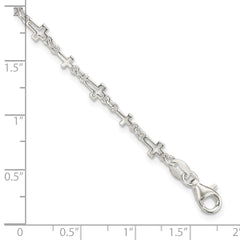 Sterling Silver Cross Link Bracelet QG5800-7.5