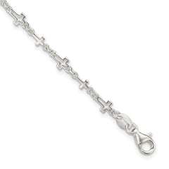 Sterling Silver Cross Link Bracelet QG5800-7.5