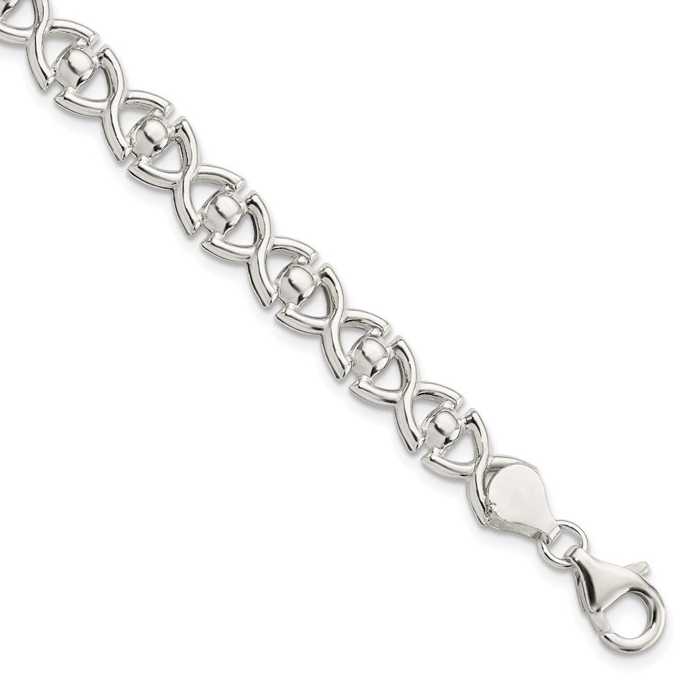 Sterling Silver Polished Fancy Link Bracelet QG5812-7.5