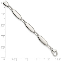 Sterling Silver Polished Link w/ 1 in ext. Bracelet QG5818-7