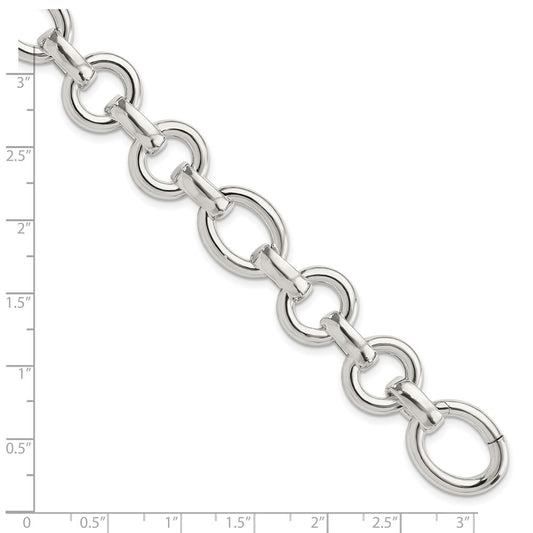 Sterling Silver Polished Fancy Link Bracelet QG5826-8