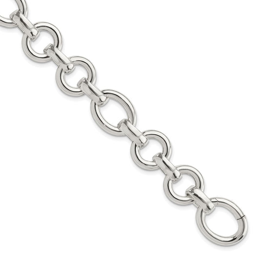 Sterling Silver Polished Fancy Link Bracelet QG5826-8