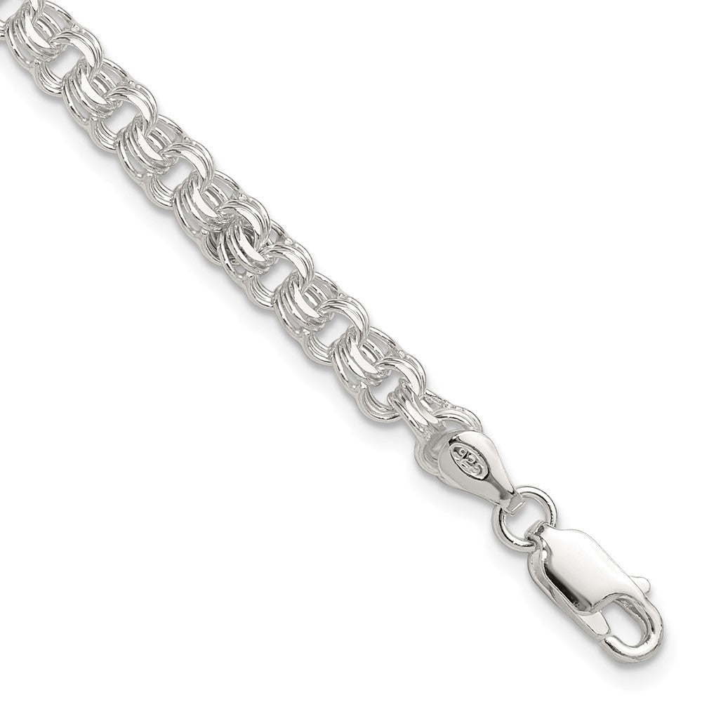 Sterling Silver Polished 5mm Triple Rolo Charm Bracelet QG5830-7