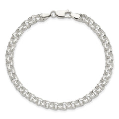 Sterling Silver Polished 5mm Triple Link Charm Bracelet QG5830-8