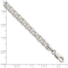 Sterling Silver Polished 5mm Triple Link Charm Bracelet QG5830-8