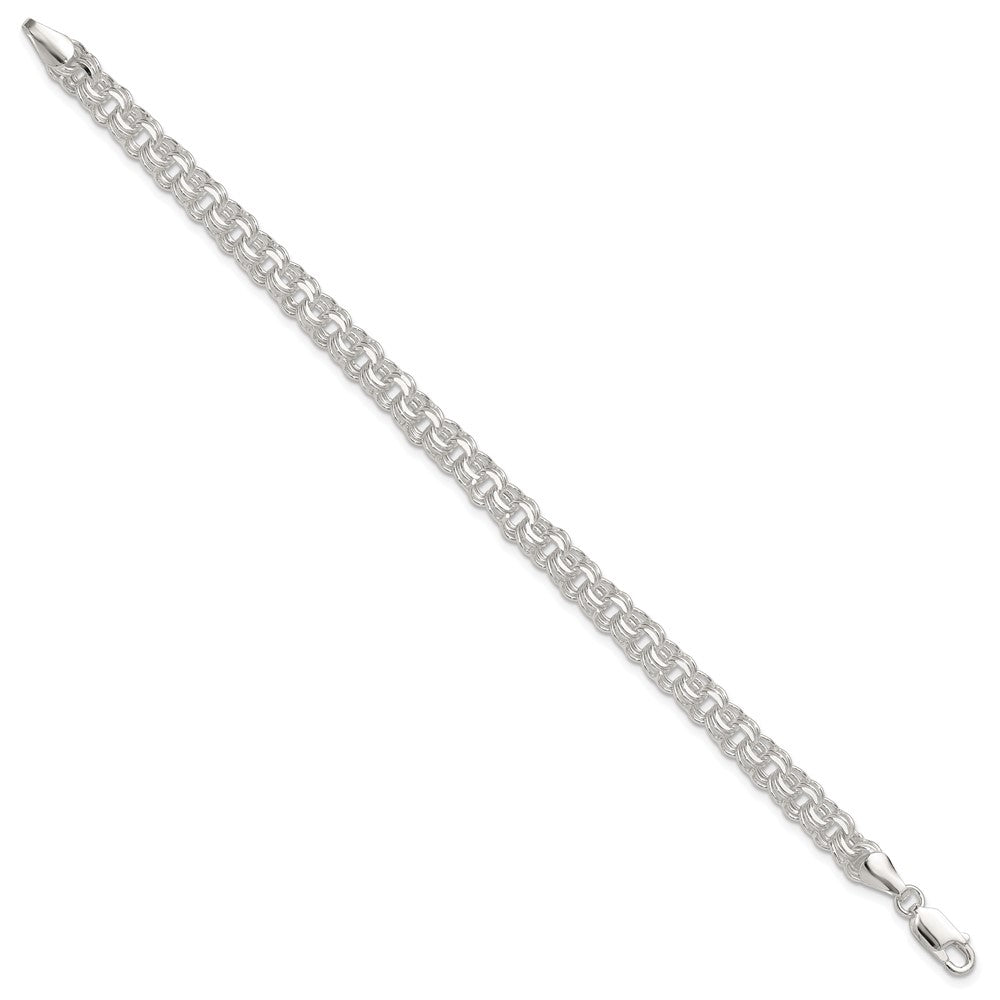 Sterling Silver Polished 6mm Triple Rolo Charm Bracelet QG5831-7