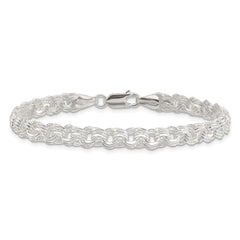 Sterling Silver Polished 6mm Triple Rolo Charm Bracelet QG5831-7