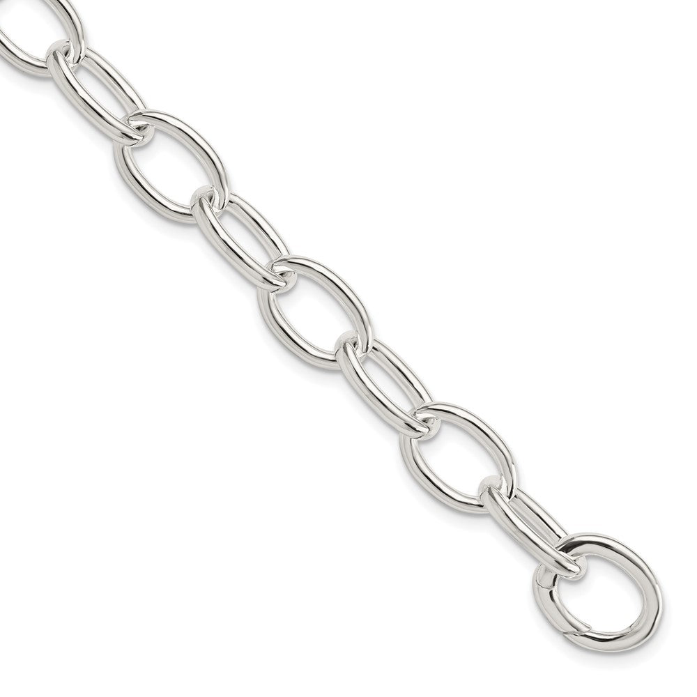 Sterling Silver Rhodium-plated Polished Fancy Link Bracelet QG5833-7