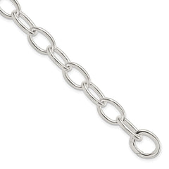 Sterling Silver Rhodium-plated Polished Fancy Link Bracelet QG5833-7