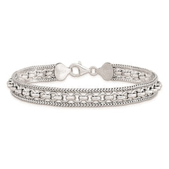 Sterling Silver Rhodium-plated Polished Bracelet QG5875-7.5