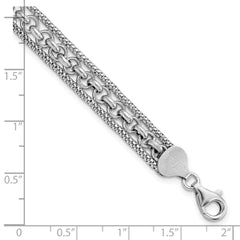 Sterling Silver Rhodium-plated Polished Bracelet QG5875-7.5
