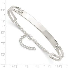 Sterling Silver Polished w/1.25 in ext. Bracelet QG5893