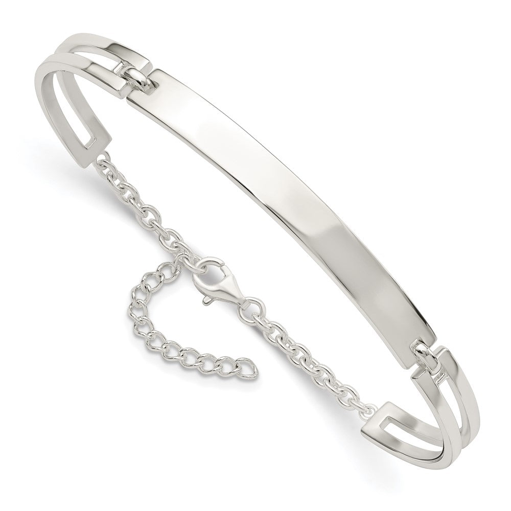 Sterling Silver Polished w/1.25 in ext. Bracelet QG5893