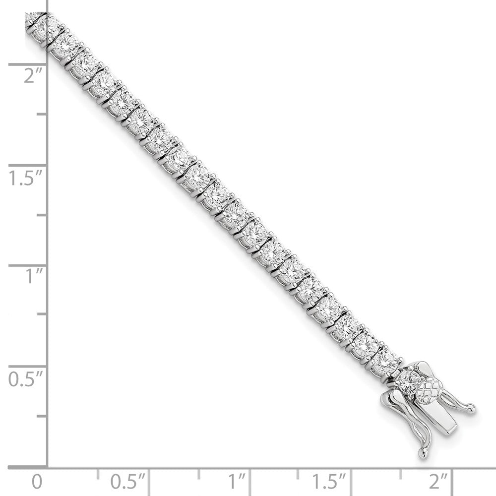 Sterling Silver Rhodium-plated Polished CZ Tennis Bracelet QG5903-7.5