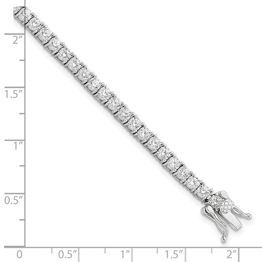 Sterling Silver Rhodium-plated Polished CZ Tennis Bracelet QG5903-7.5