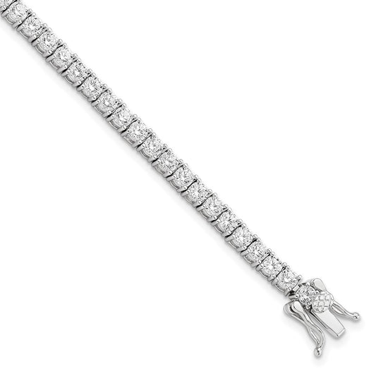 Sterling Silver Rhodium-plated Polished CZ Tennis Bracelet QG5903-7.5